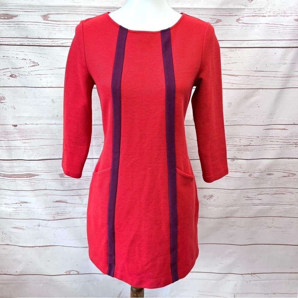 Boden Post Box Red & Ruby Ring Anita Pocket Ottoman Tunic Pocket Dress
